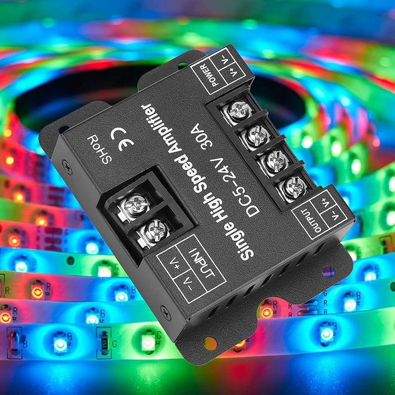 DC5 24V 30A مضخم إشارة LED أحادي اللون PWM لشريط LED مع إدخال وإخراج مستقر من المعدن - Image 2